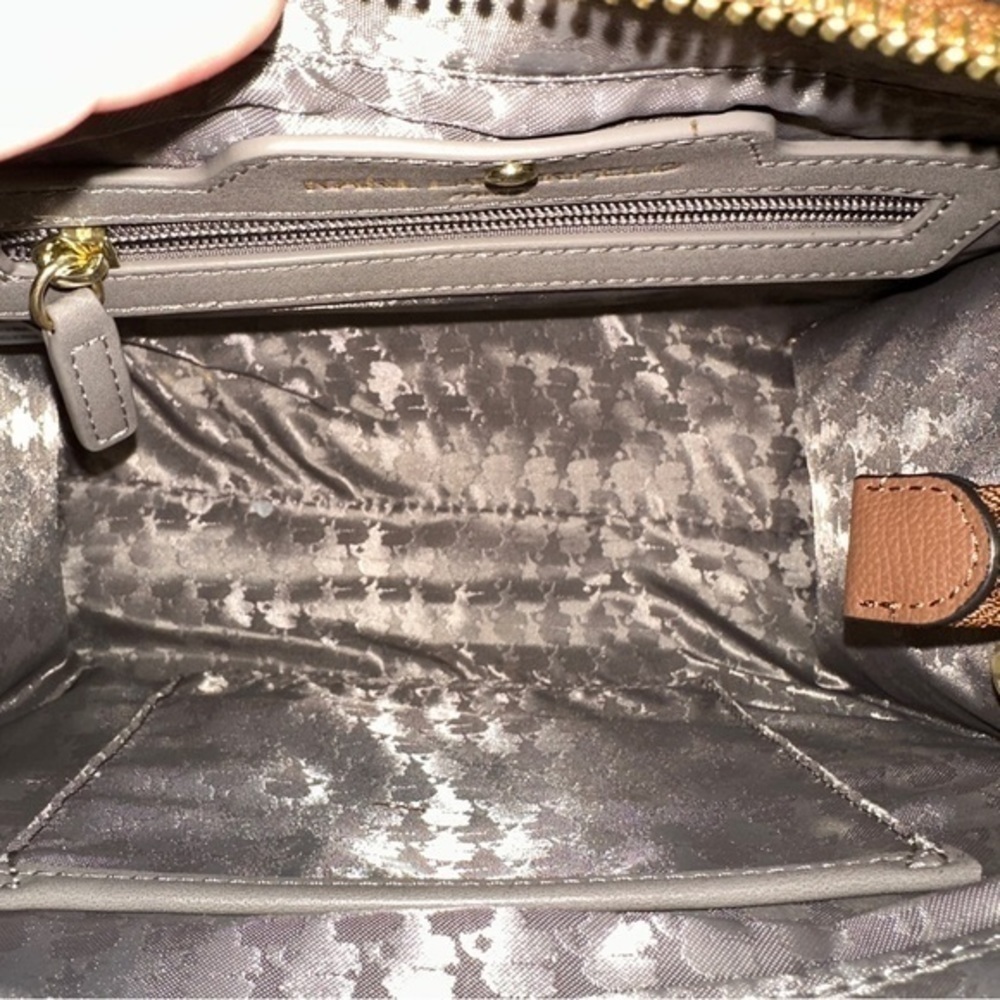 KARL LAGERFELD PARIS Maybelle Zip Top Satchel Shoulder Bag in Brown - Picture 3 of 11